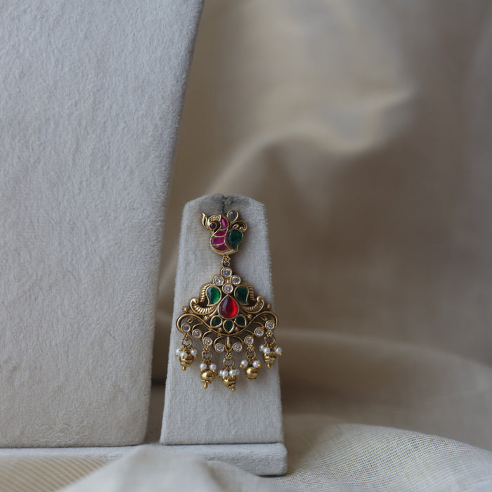 Antique kemp stone choker necklace and earrings CCB26342