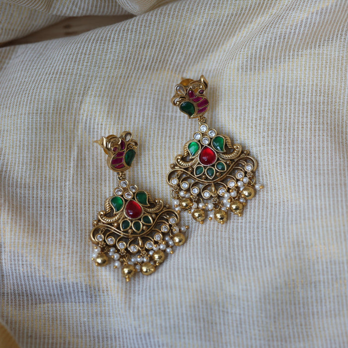 Antique kemp stone choker necklace and earrings CCB26342