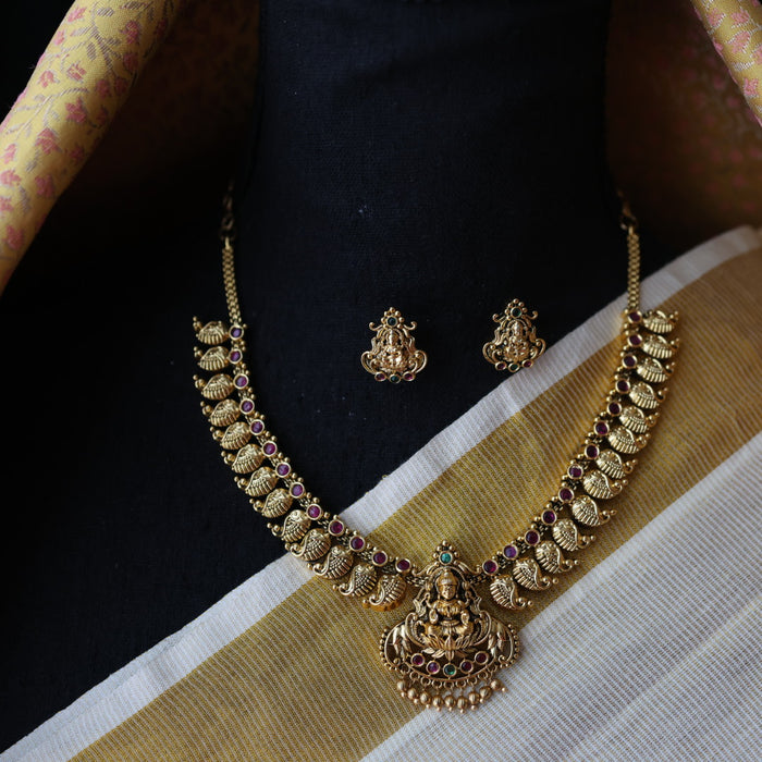 Antique mango short necklace and earrings SS102123