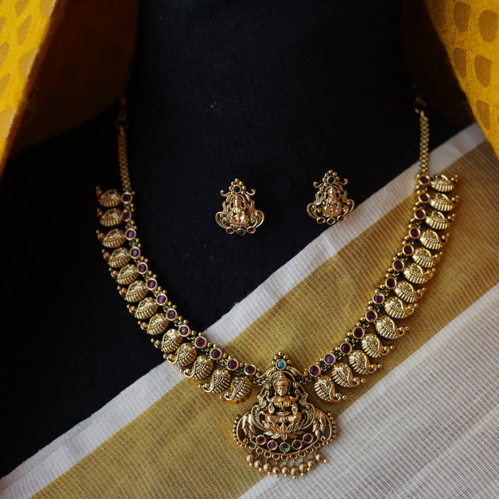 Antique mango short necklace and earrings SS102123
