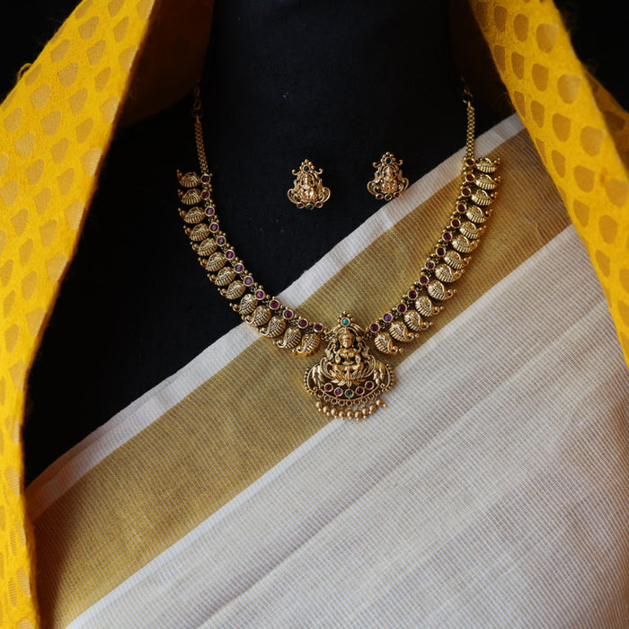 Antique mango short necklace and earrings SS102123