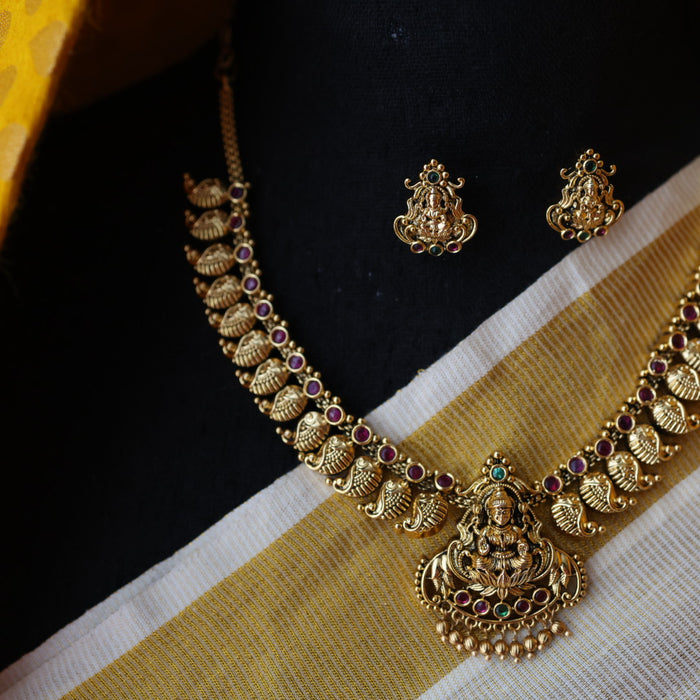 Antique mango short necklace and earrings SS102123