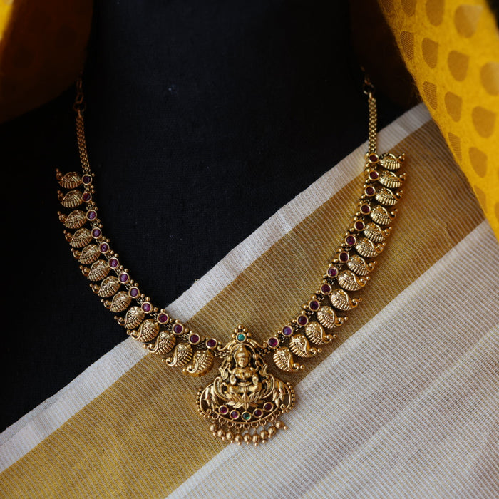Antique mango short necklace and earrings SS102123