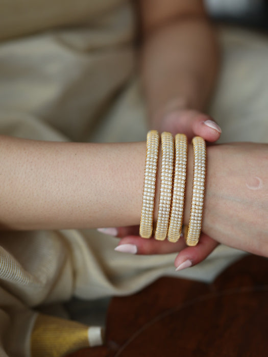 Heritage gold plated pearl bangle (1 set  of 2 bangles) HB201