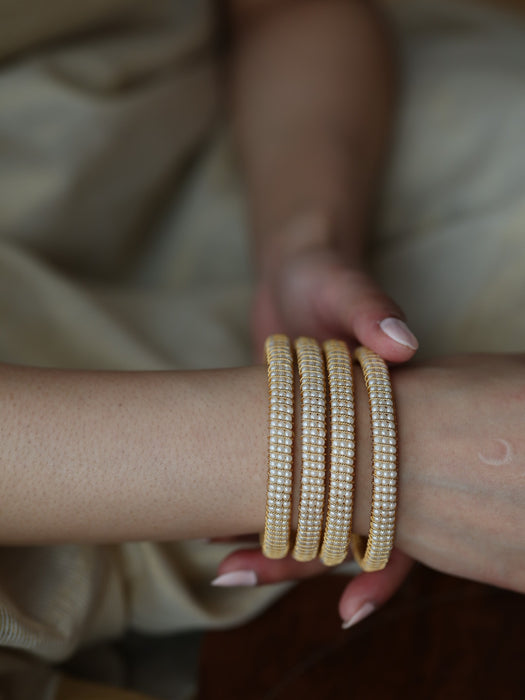 Heritage gold plated pearl bangle (1 set  of 2 bangles) HB201