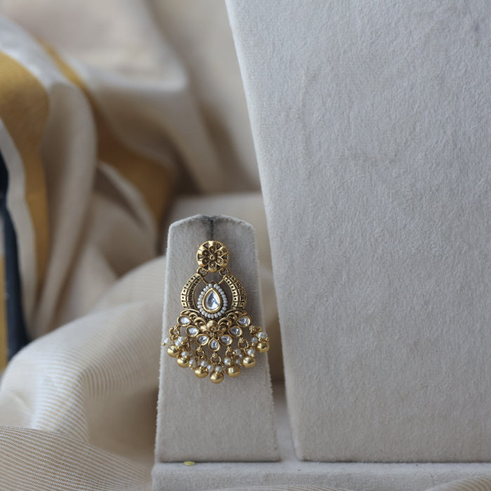 Antique gold and pearl choker necklace with earrings CCB239898