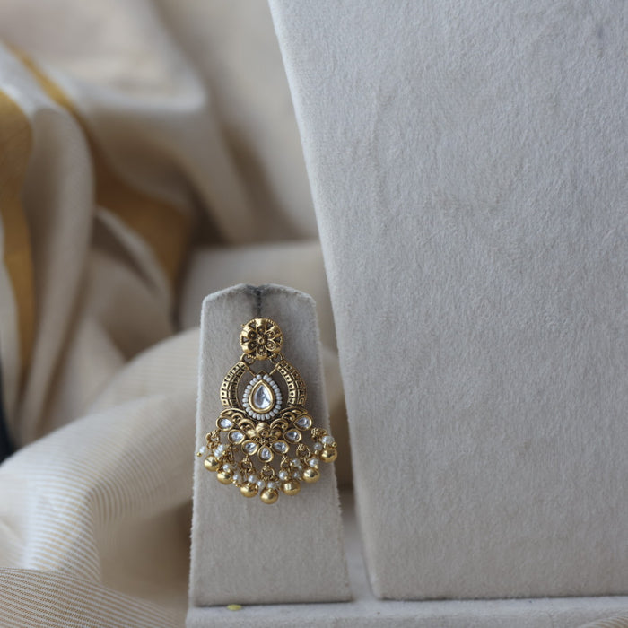 Antique gold and pearl choker necklace with earrings CCB239898