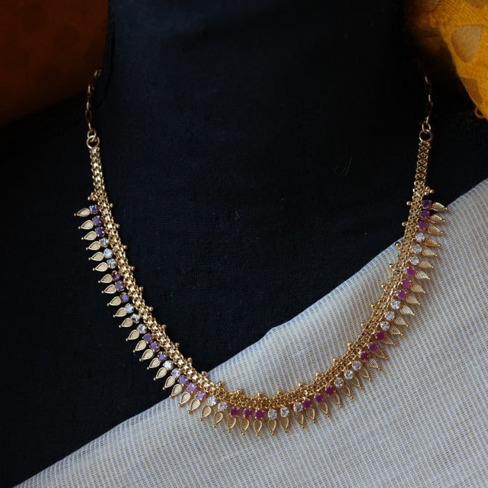 Heritage gold plated short necklace H9022