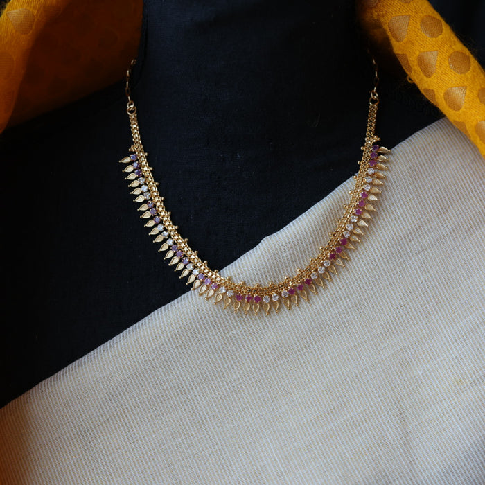 Heritage gold plated short necklace H9022