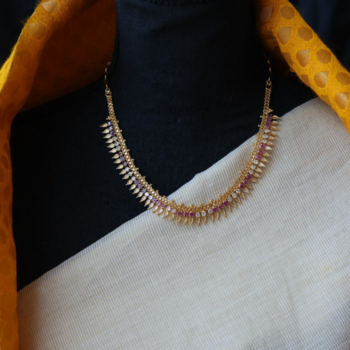 Heritage gold plated short necklace H9022