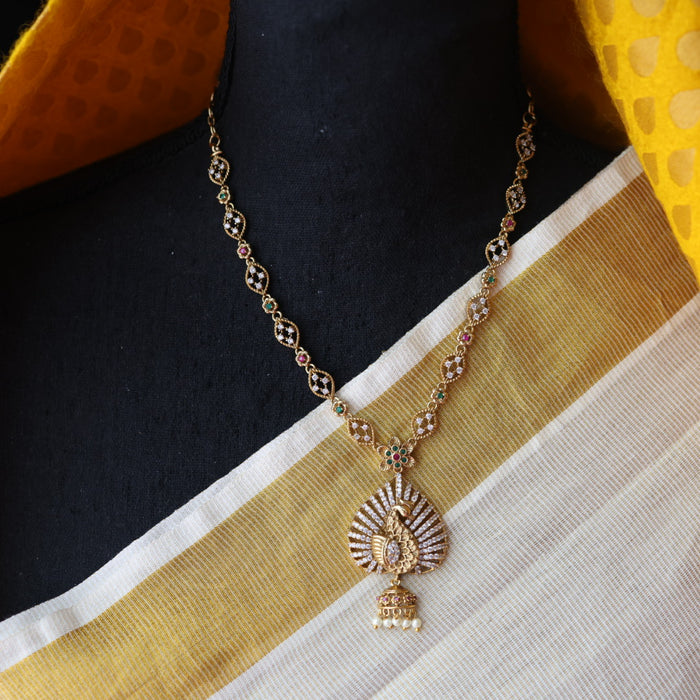 Antique ruby stone short necklace and earrings SS10872