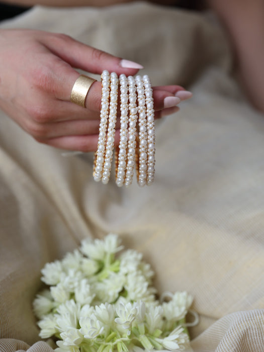 Heritage gold plated pearl bangle (1 set  of 2 bangles) HB228