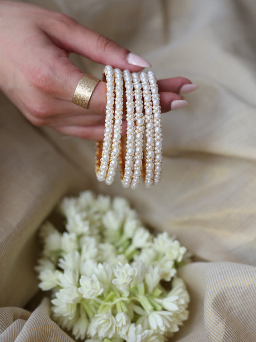 Heritage gold plated pearl bangle (1 set  of 2 bangles) HB228