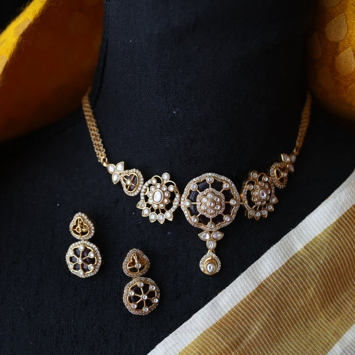 Antique choker necklace with earrings CCB13130
