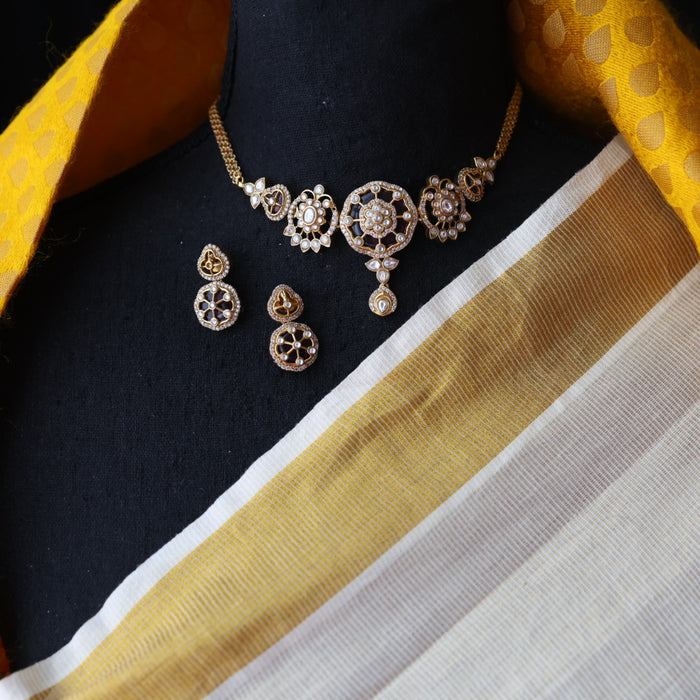 Antique choker necklace with earrings CCB13130