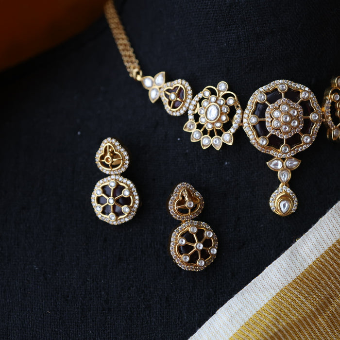 Antique choker necklace with earrings CCB13130
