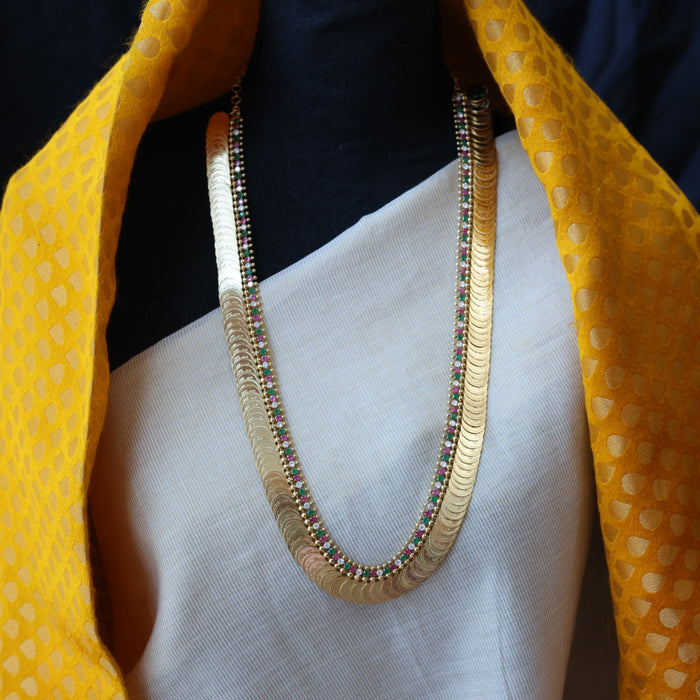 Heritage gold plated coin long necklace HL5375