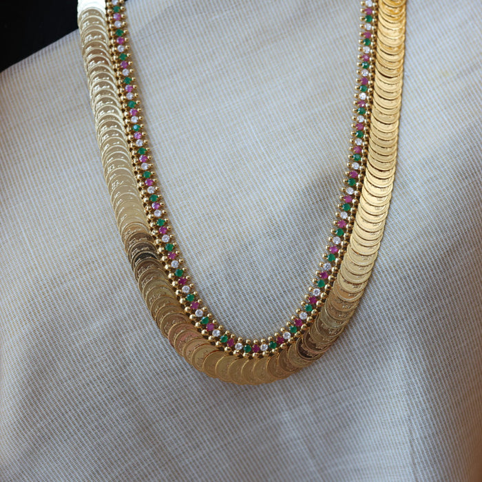 Heritage gold plated coin long necklace HL5375