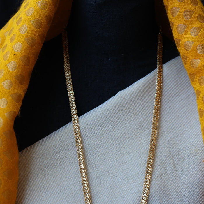 Heritage gold plated white padakam long necklace with earrings HP166