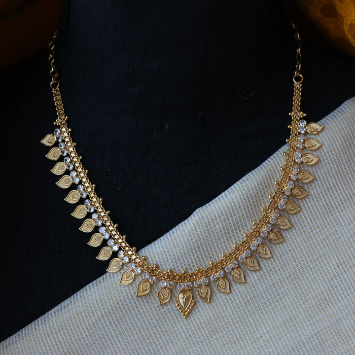 Heritage gold mango short necklace and earrings H679
