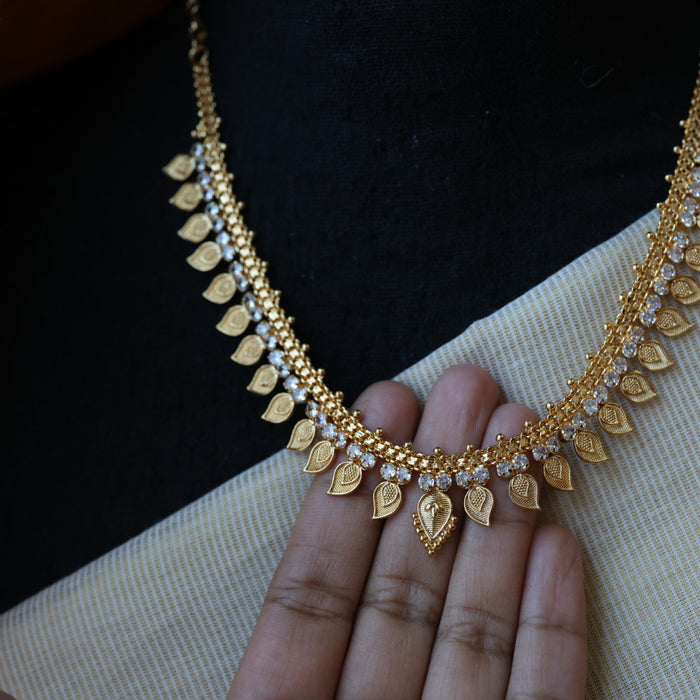 Heritage gold mango short necklace and earrings H679