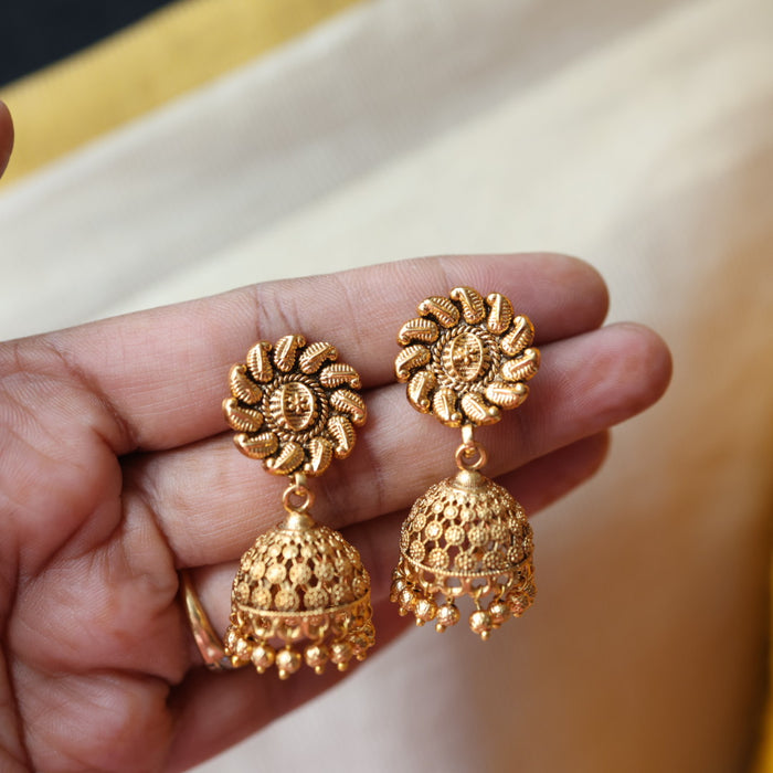 Antique gold short necklace and earrings G20433