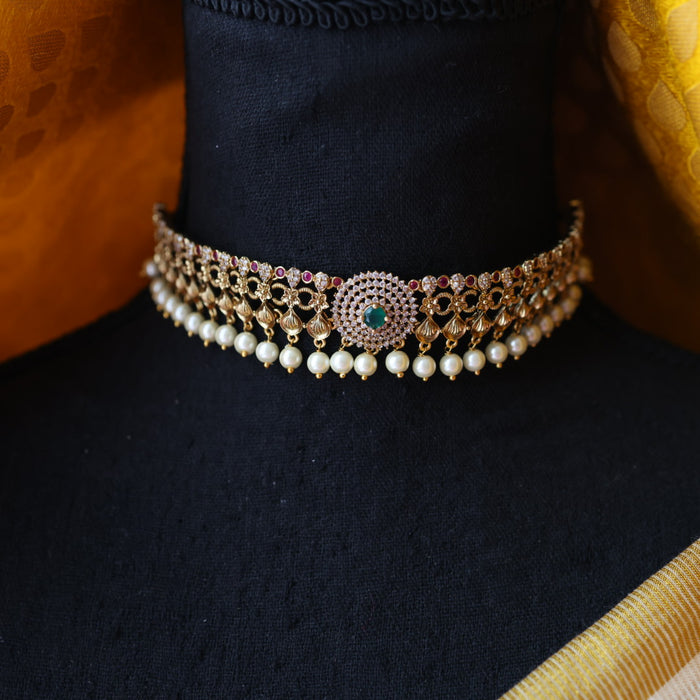 Antique choker necklace with earrings CCB23110