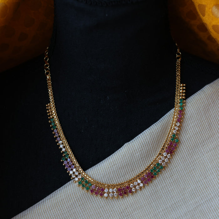 Heritage gold plated multi stone short necklace H5802