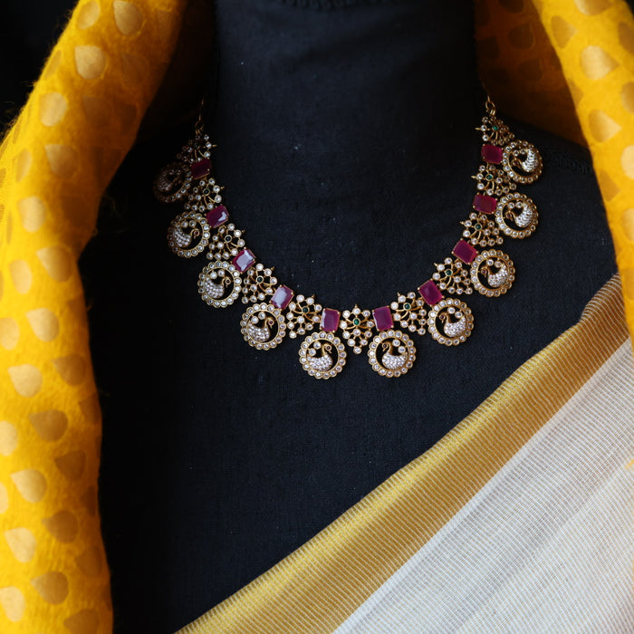 Antique short necklace and earrings SS10130