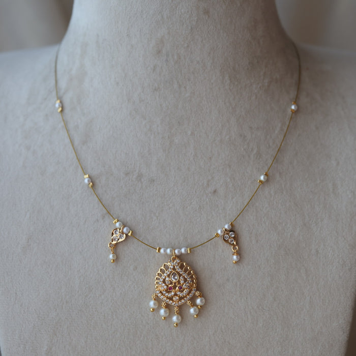 Heritage gold plated invisible necklace IN1216