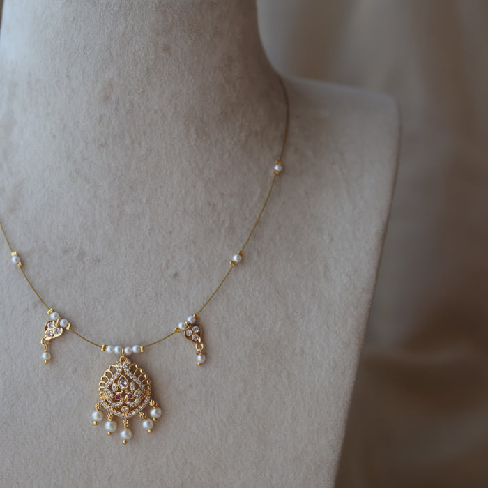 Heritage gold plated invisible necklace IN1216