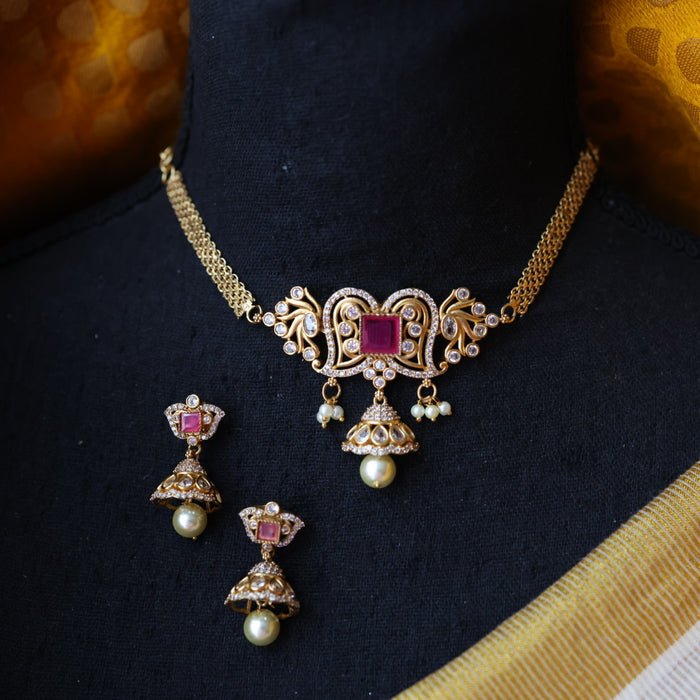 Antique choker necklace with earrings CCB13112