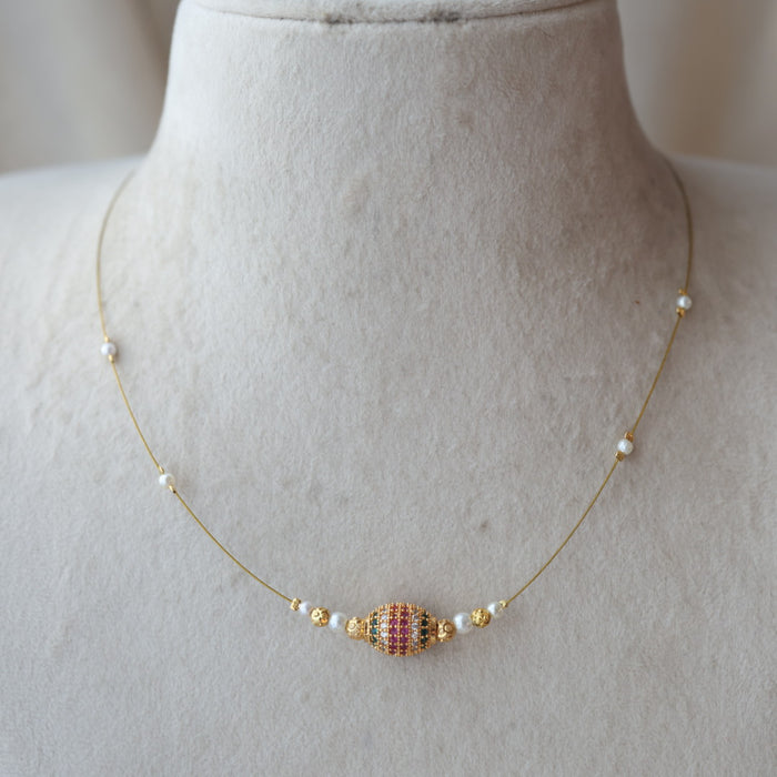 Heritage gold plated invisible necklace IN10109