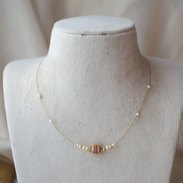 Heritage gold plated invisible necklace IN10109
