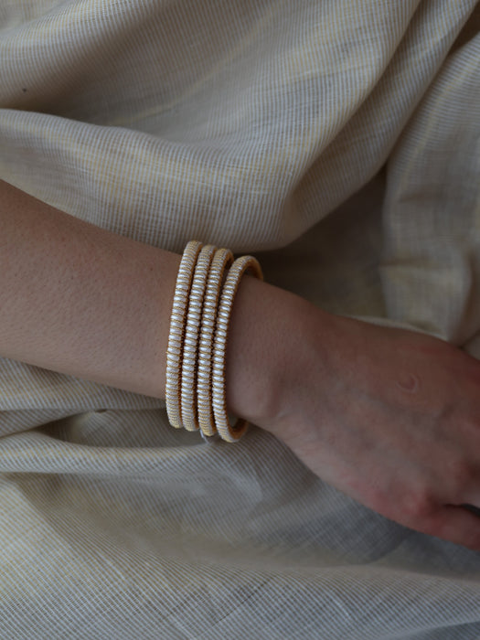 Heritage gold plated pearl bangle (1 set  of 2 bangles) HB209