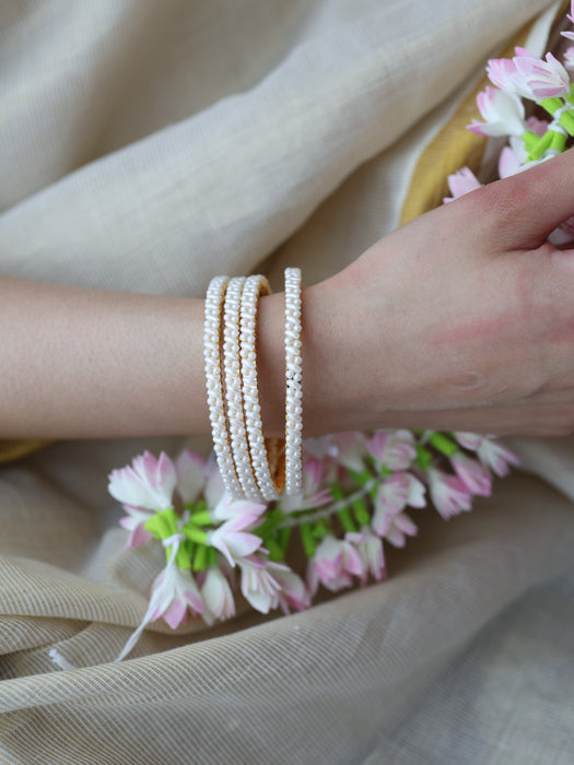Heritage gold plated pearl bangle (1 set  of 2 bangles) HB239