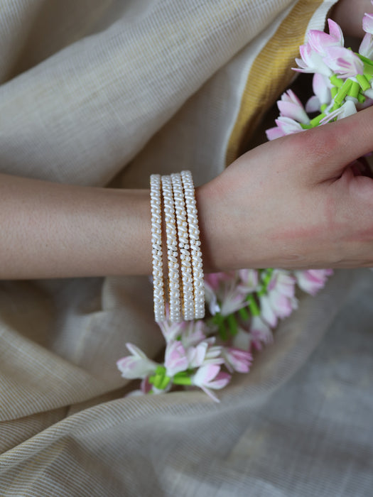Heritage gold plated pearl bangle (1 set  of 2 bangles) HB239