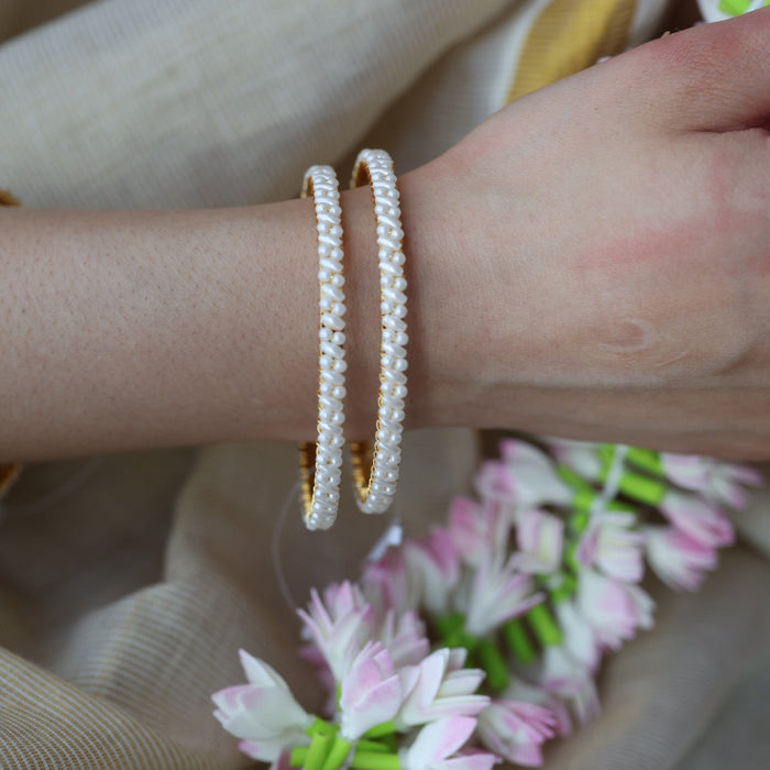 Heritage gold plated pearl bangle (1 set  of 2 bangles) HB239
