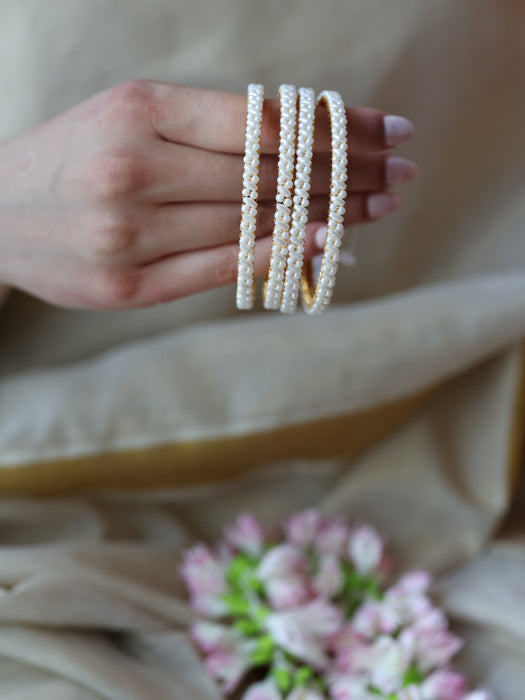Heritage gold plated pearl bangle (1 set  of 2 bangles) HB239