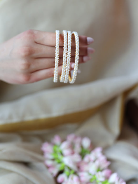 Heritage gold plated pearl bangle (1 set  of 2 bangles) HB239