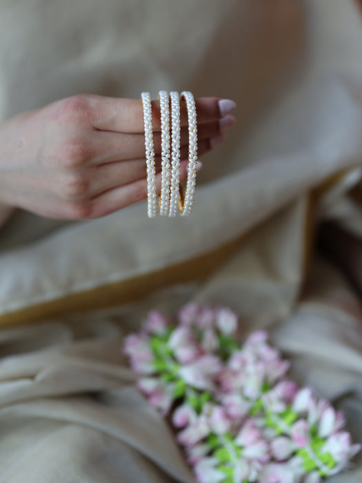 Heritage gold plated pearl bangle (1 set  of 2 bangles) HB239