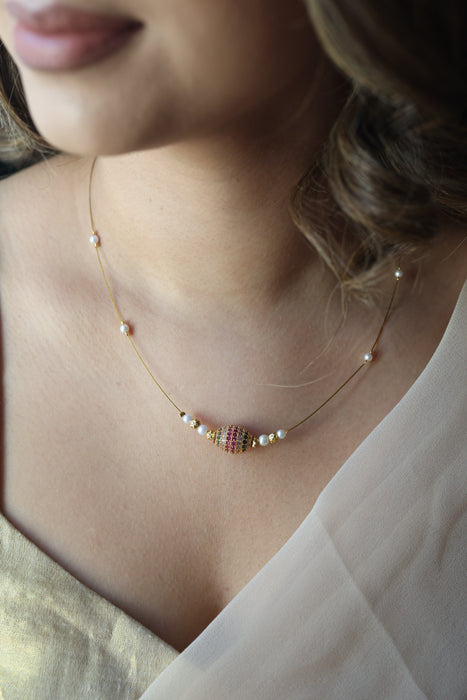 Heritage gold plated invisible necklace IN10109