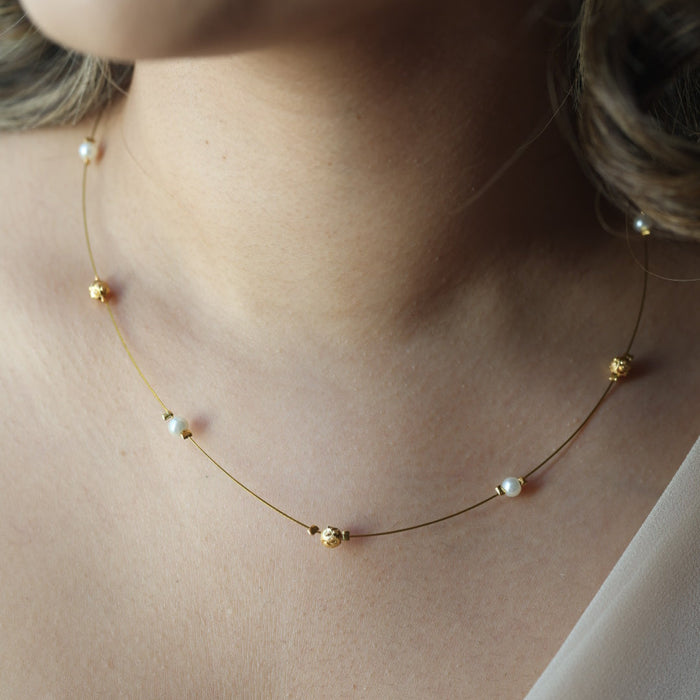 Heritage gold plated invisible necklace IN1091