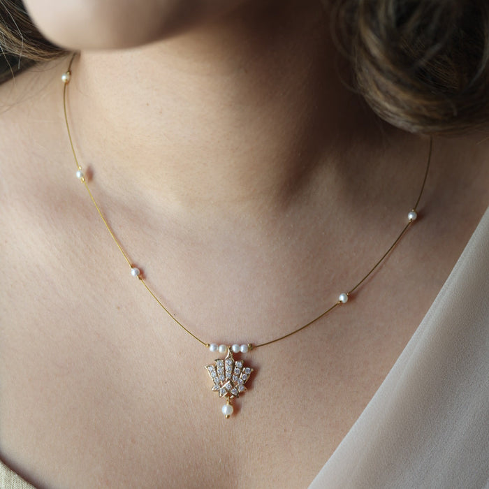 Heritage gold plated invisible necklace IN341