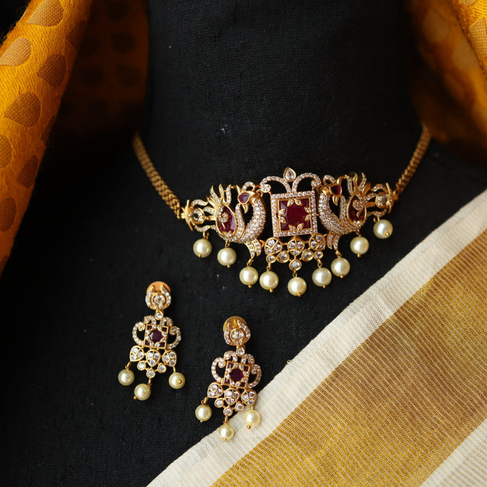 Antique choker necklace with earrings CCB13111