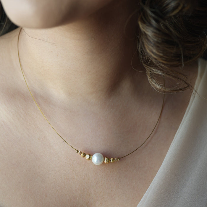 Heritage gold plated invisible necklace IN189