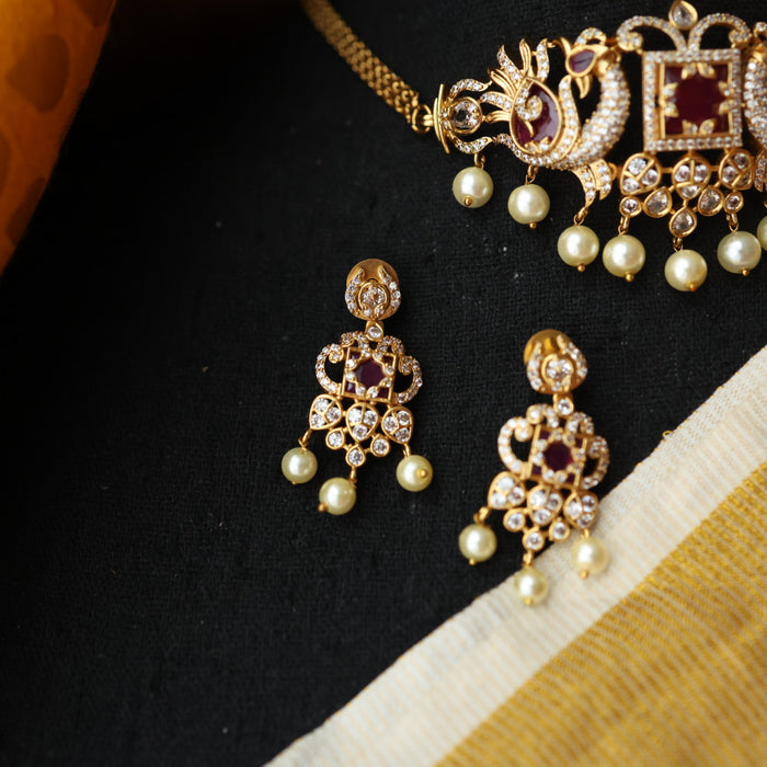 Antique choker necklace with earrings CCB13111