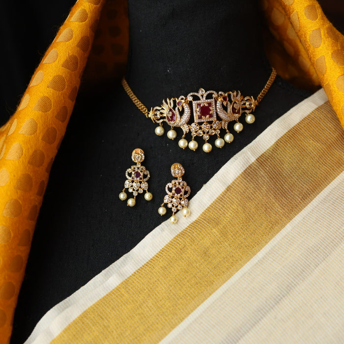 Antique choker necklace with earrings CCB13111