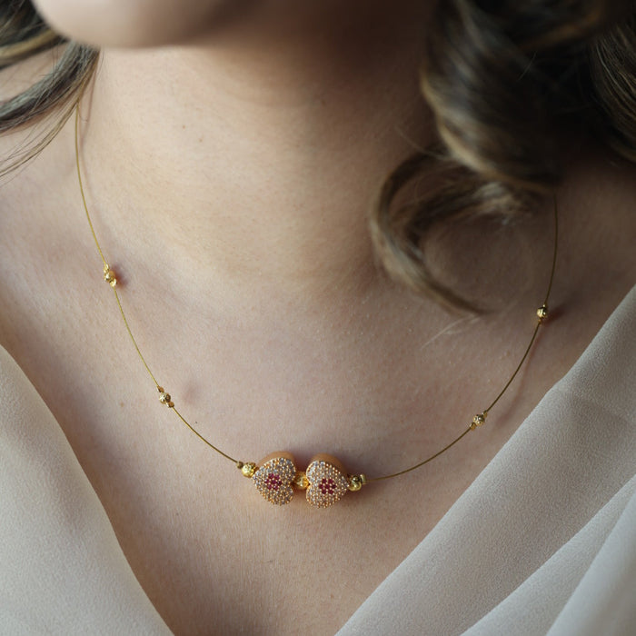 Heritage gold plated invisible necklace IN1289