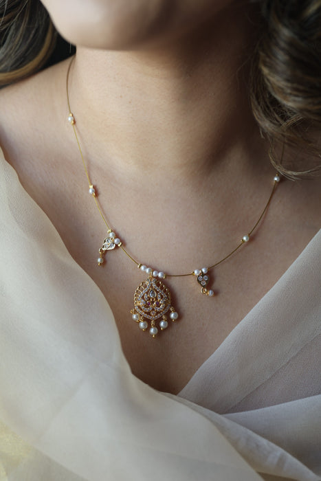 Heritage gold plated invisible necklace IN1216